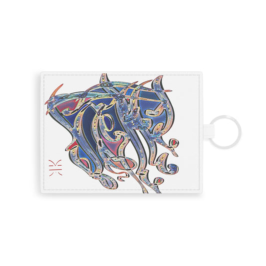 Modern Calligraphy Saffiano Leather Card Holder