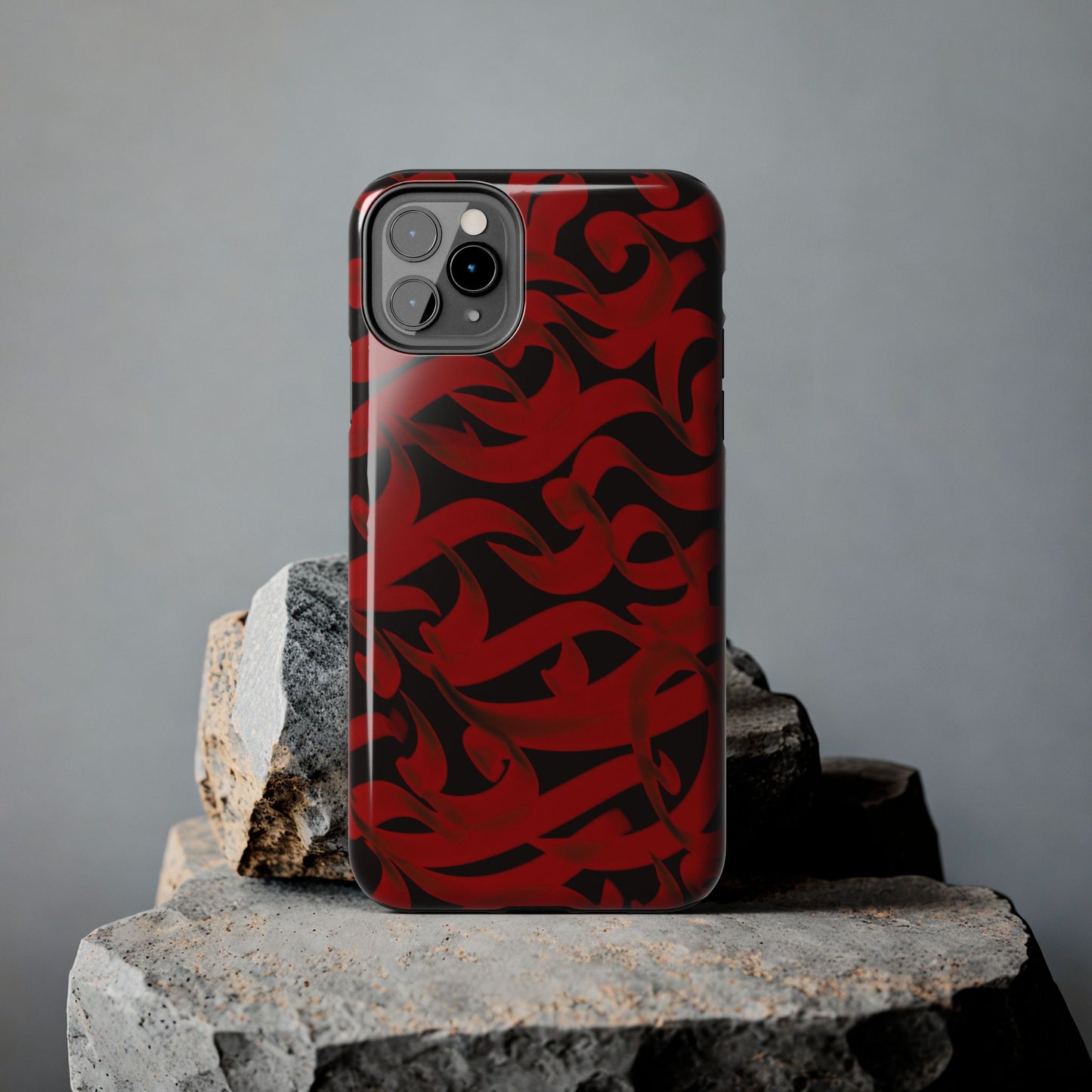 Phone Case Bold Red Persian Calligraphy Design