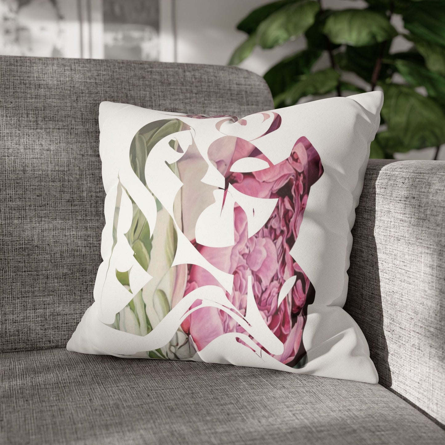 Square Pillowcase - Flora Persian Calligraphy Home Design Cushion