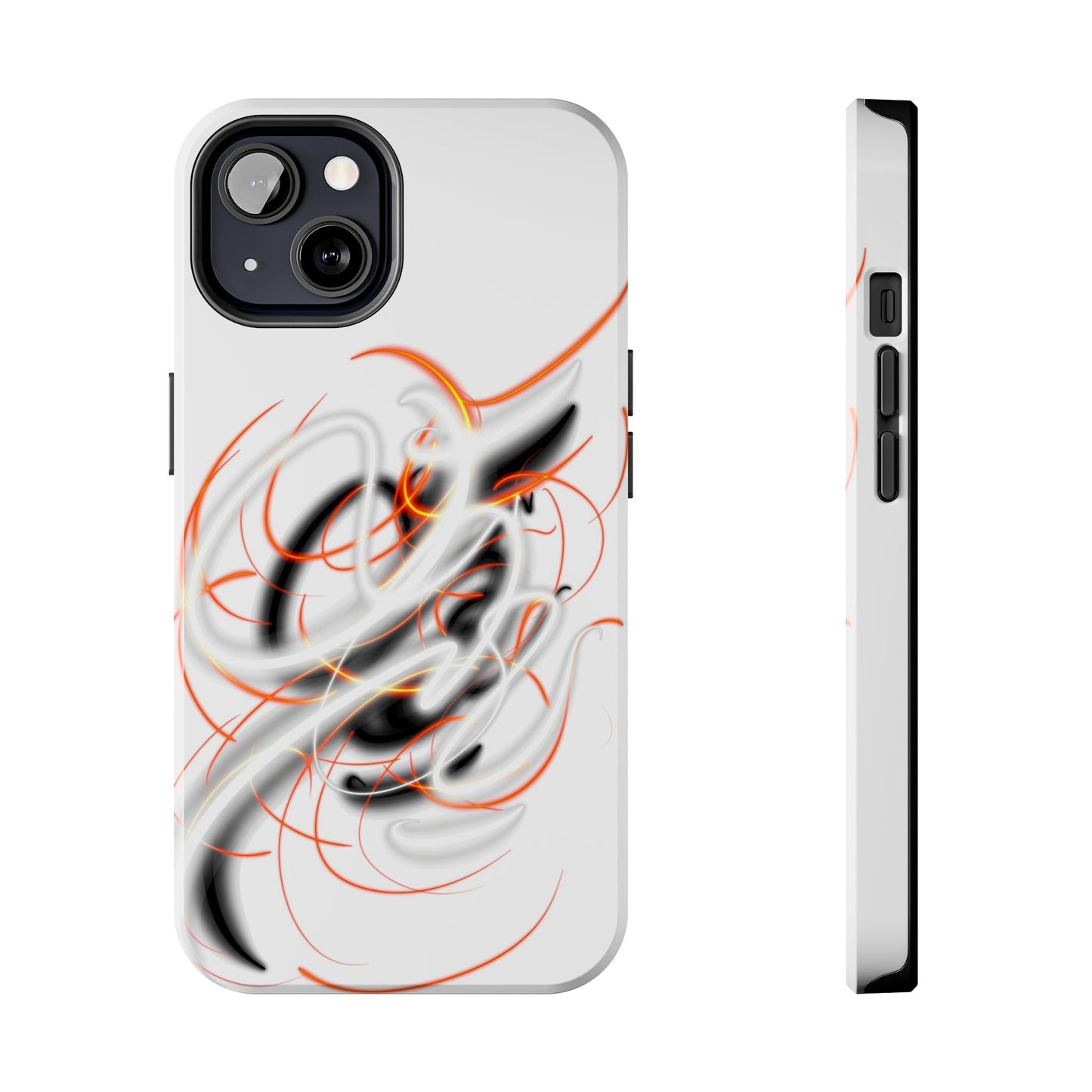 Phone Case Electric Persian Calligraphy Design in Grey