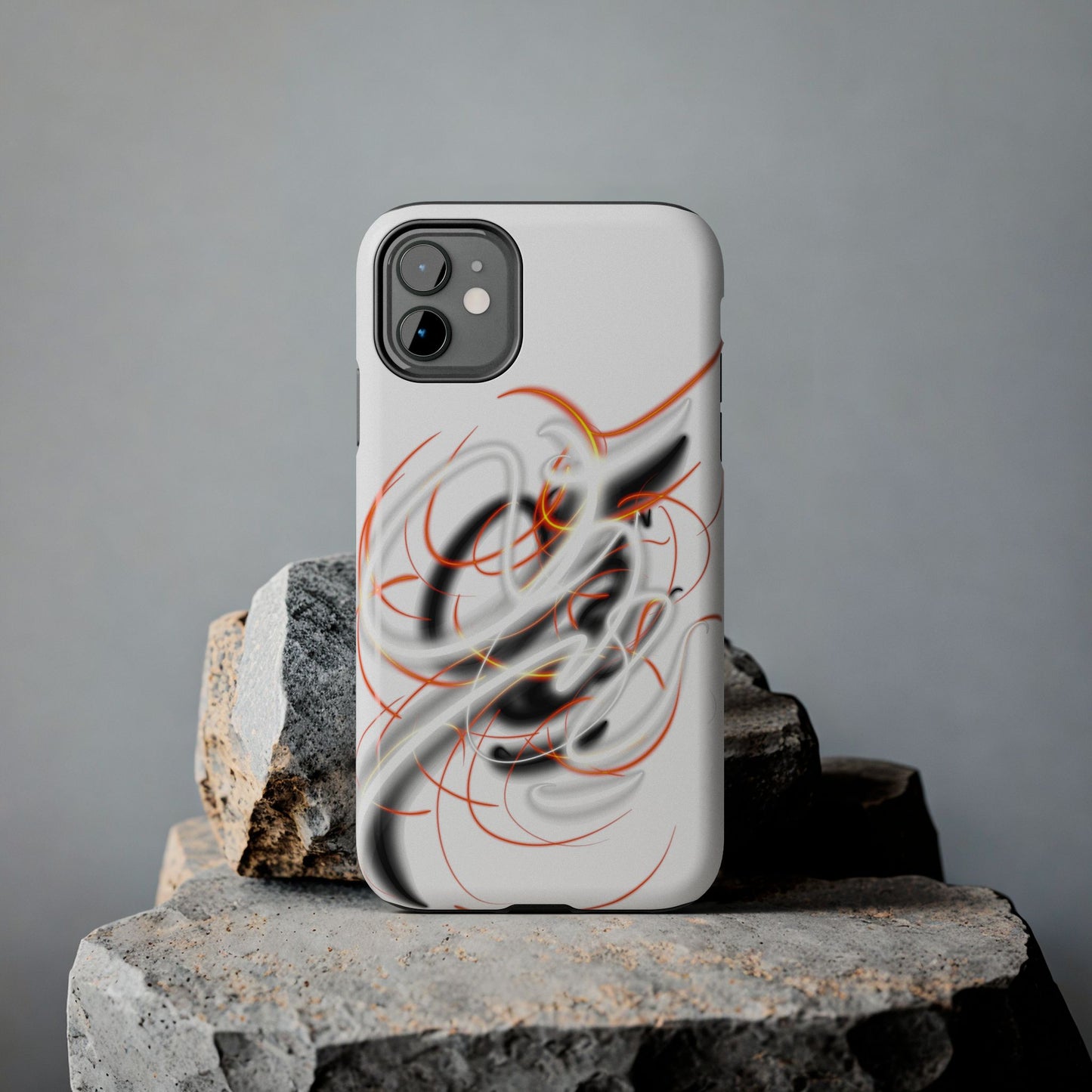 Phone Case Electric Persian Calligraphy Design in Grey