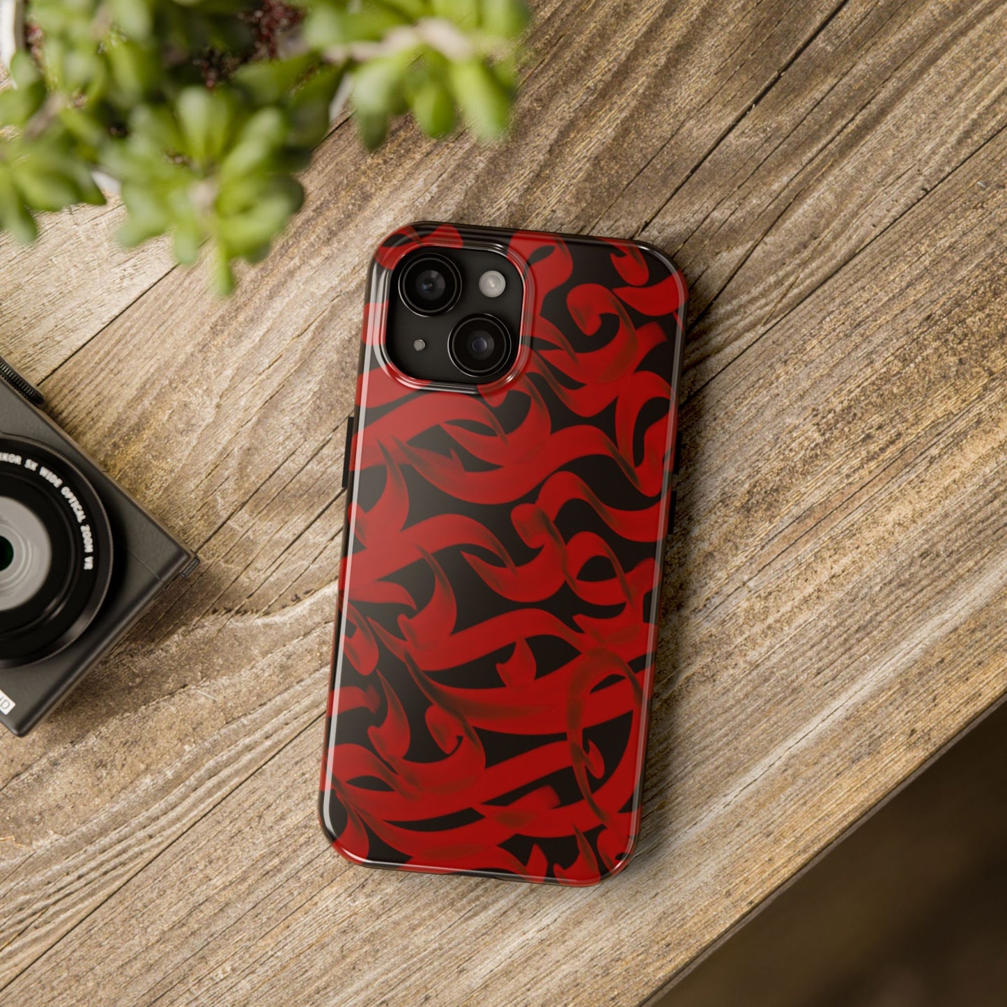 Phone Case Bold Red Persian Calligraphy Design