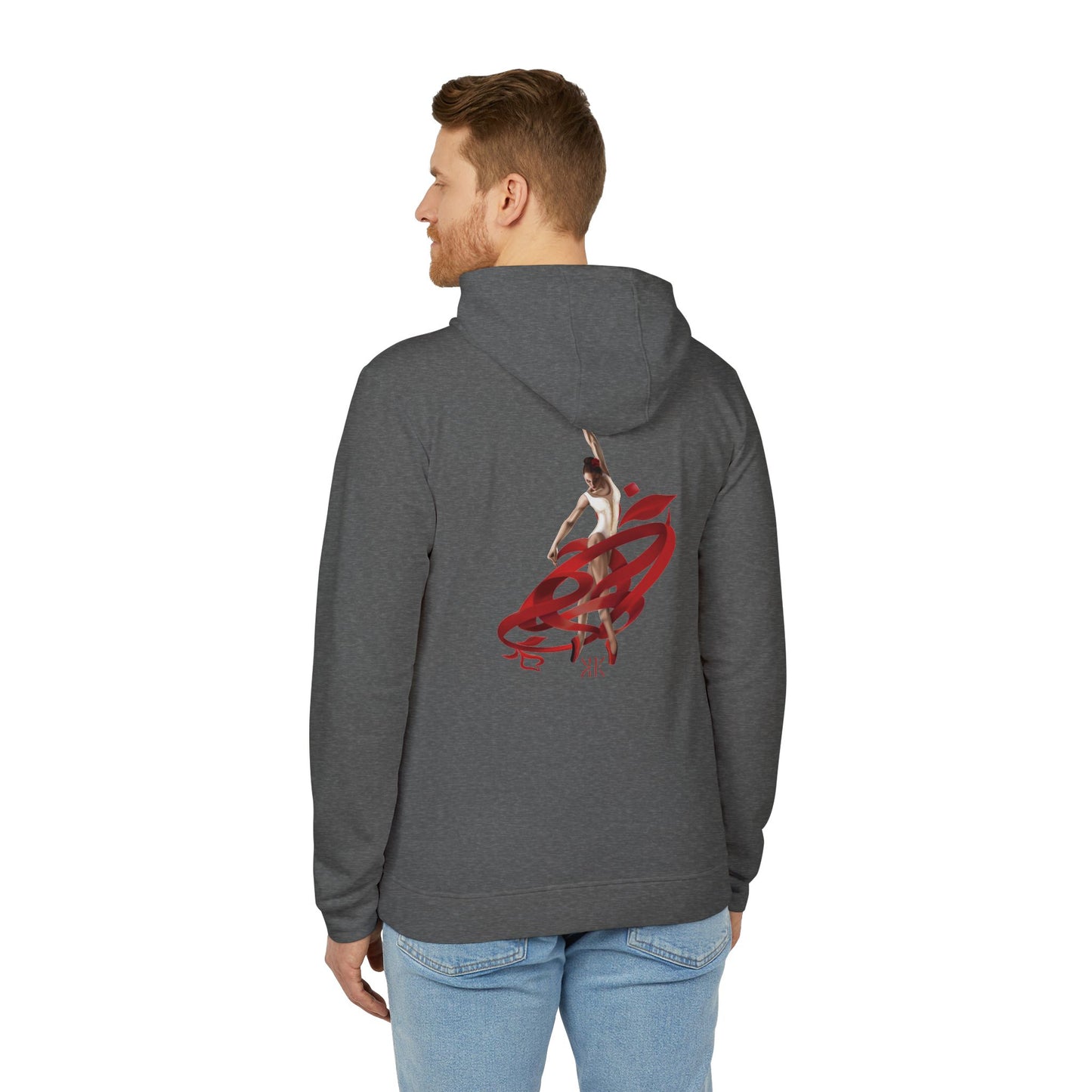 Kalli K X Adidas Unisex Fleece Hoodie- Ballerina and ribbon