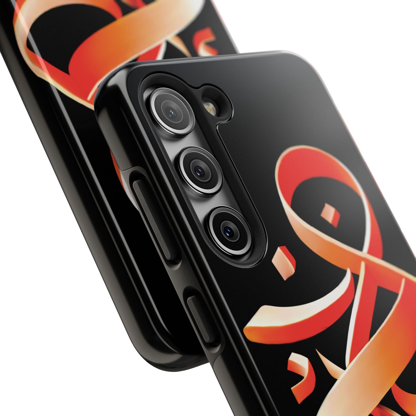 Copy of Phone Case - Persian Calligraphy Inspired Orange Ribbon Design, Unique and Elegant Gift