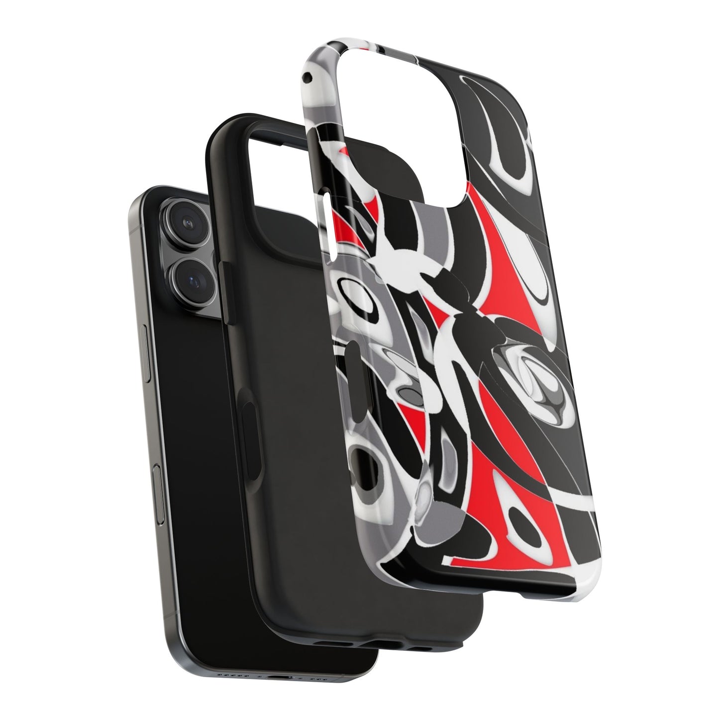Phone Case - Calligraphy Design in Gray, White, and Red