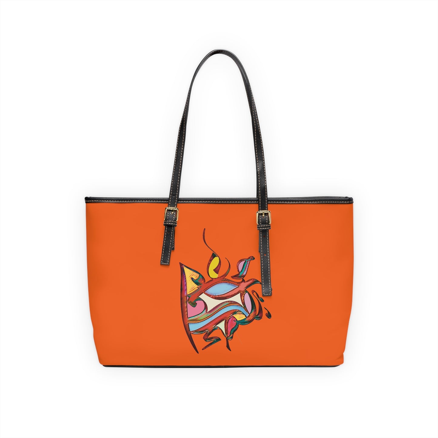 Elegant PU Leather Purse with Artistic Calligraphy Design