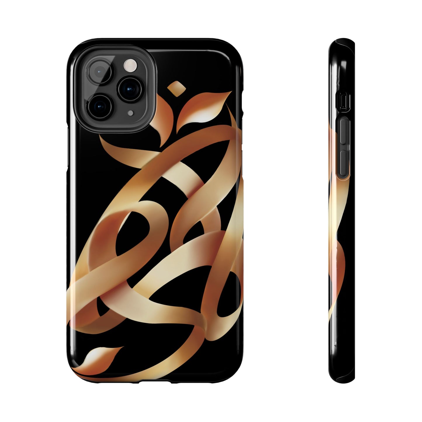 Gold Ribbon Phone Case Persian Calligraphy Modern Handwriting