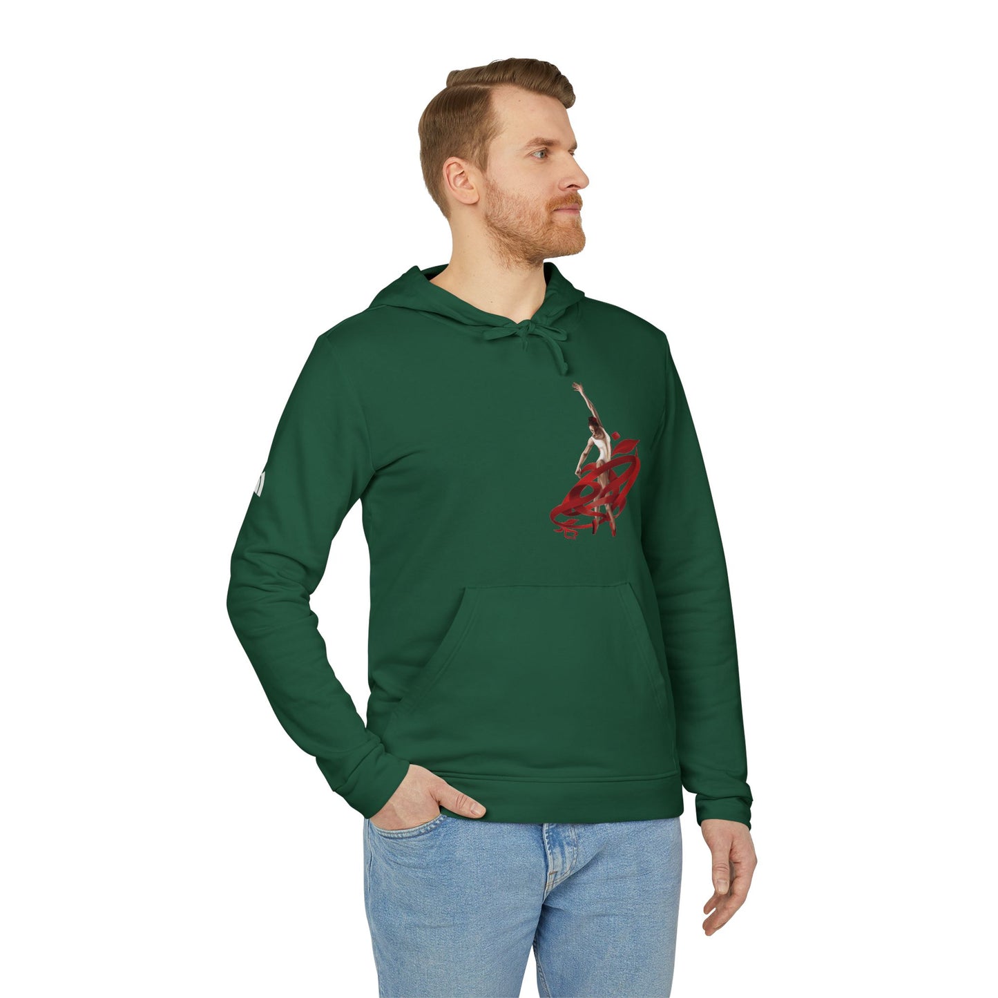 Kalli K X Adidas Unisex Fleece Hoodie- Ballerina and ribbon