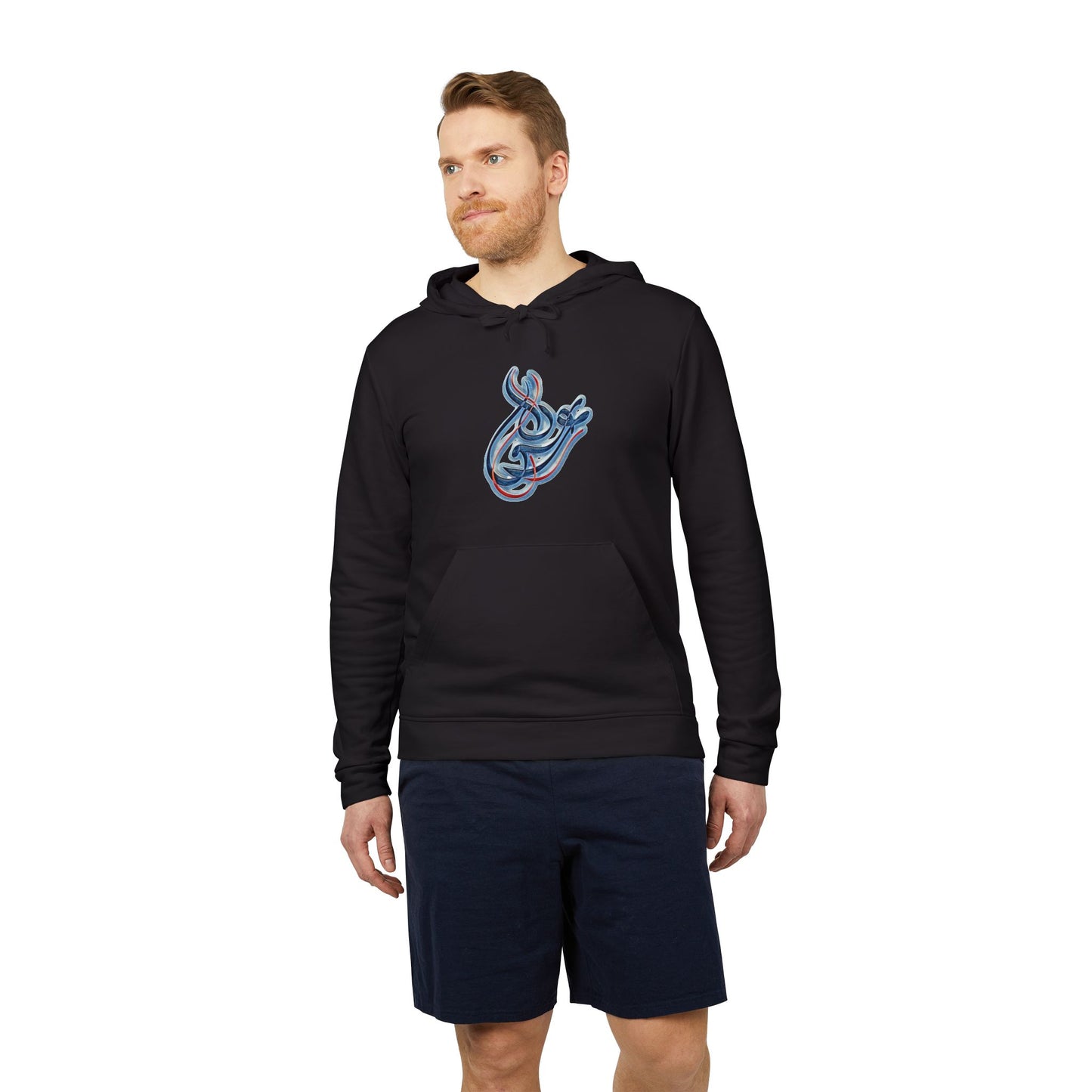 Kalli K X Adidas Unisex Fleece Hoodie-Modern Calligraphy LOVE
