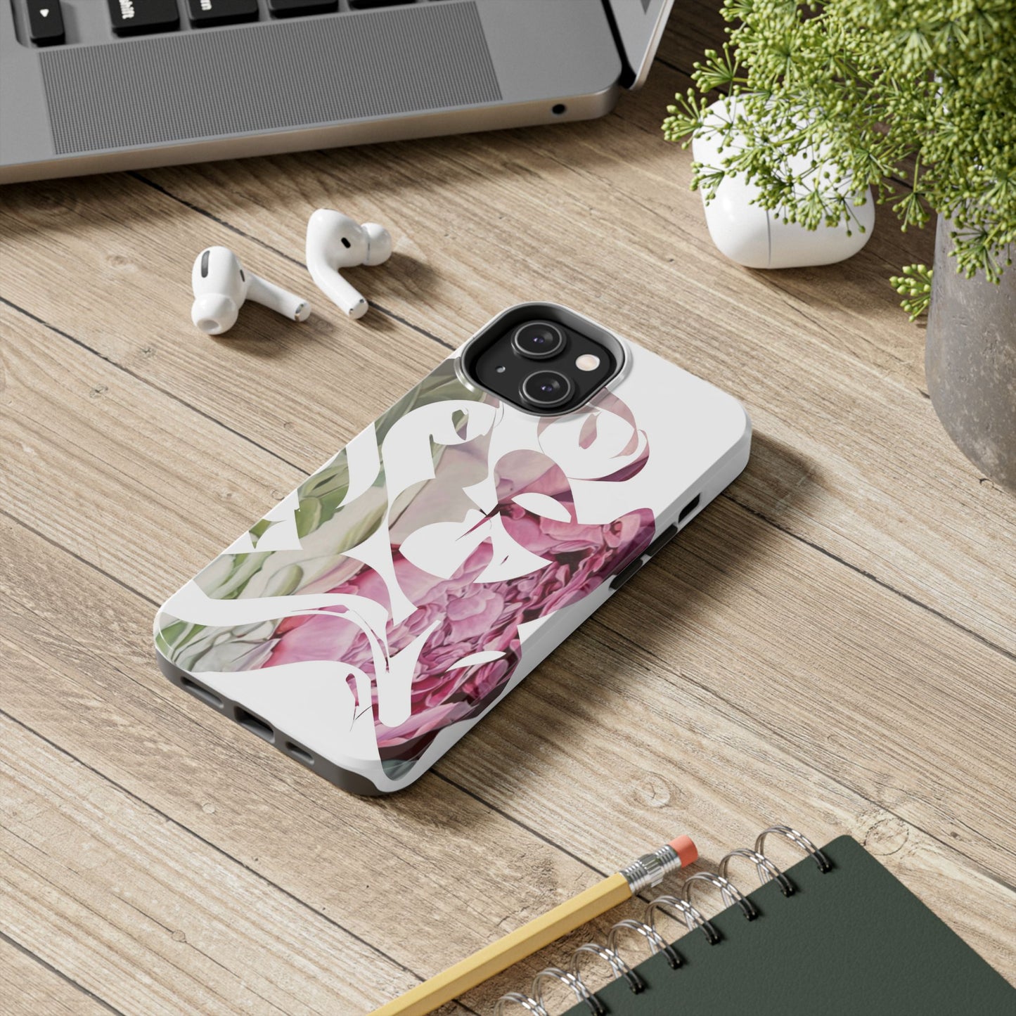 Phone Case - Garden Persian Calligraphy Design in Grey
