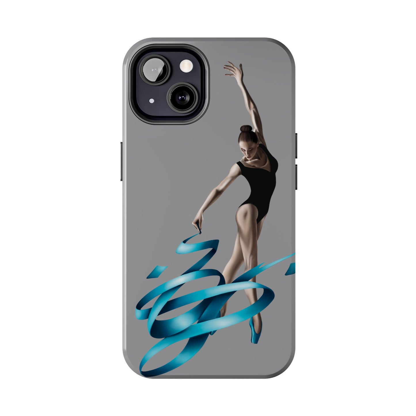 Phone Case - Ballerina with Blue Ribbon Persian Calligraphy Design in Grey