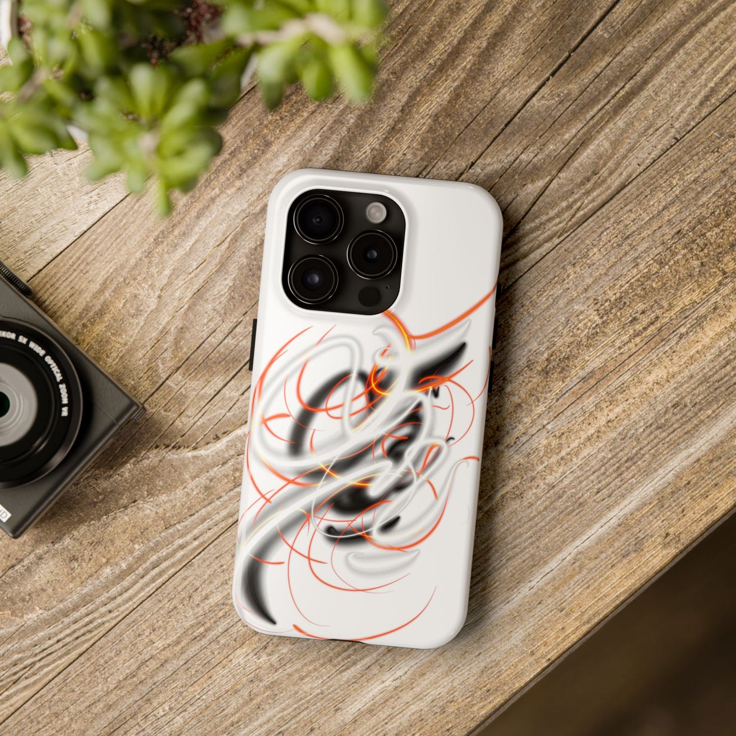 Phone Case Electric Persian Calligraphy Design in Grey
