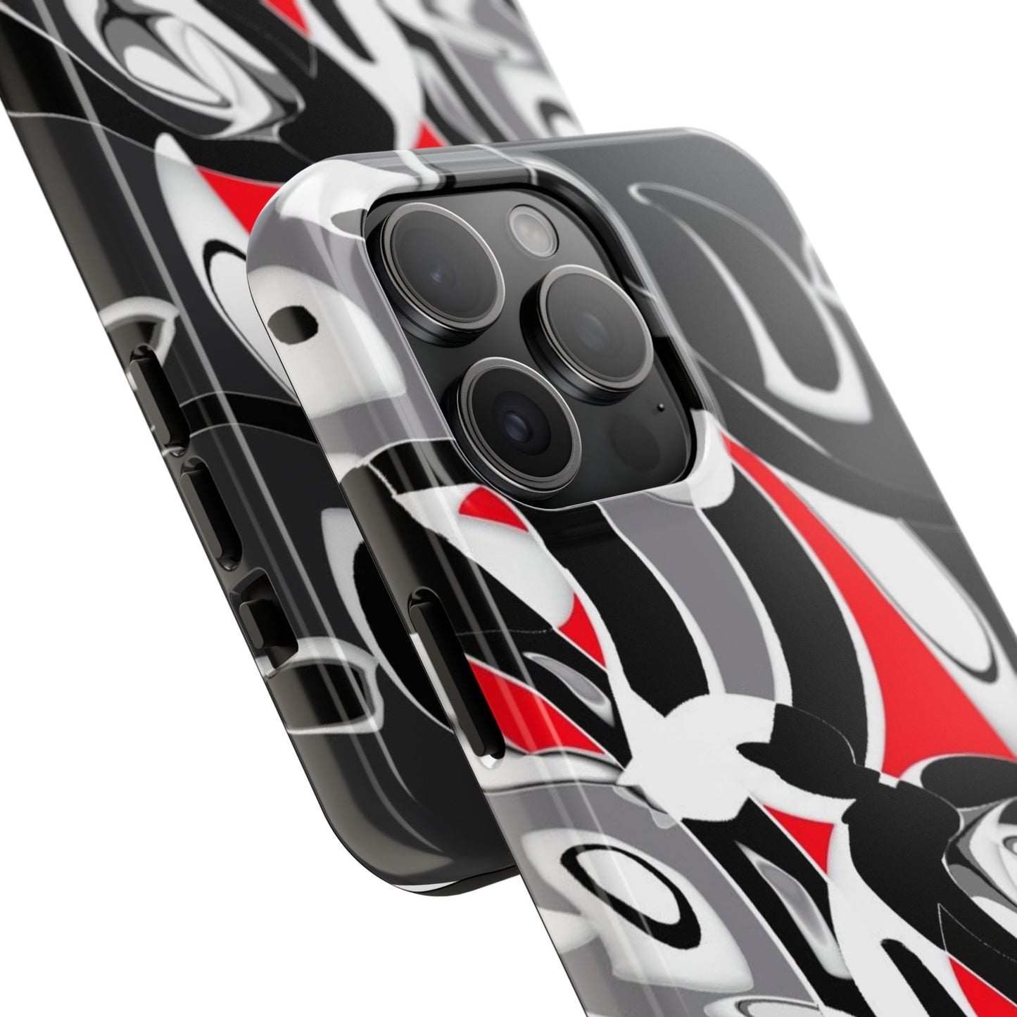 Phone Case - Calligraphy Design in Gray, White, and Red