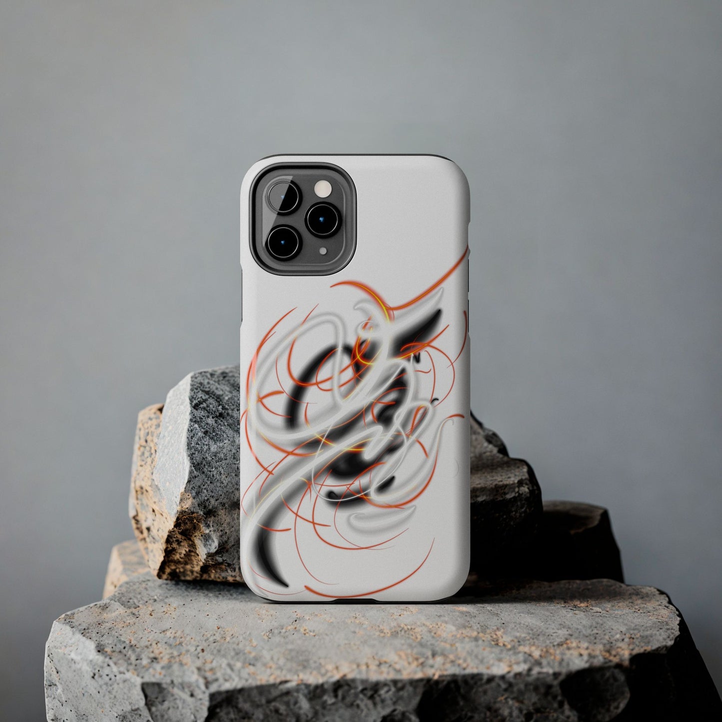 Phone Case Electric Persian Calligraphy Design in Grey