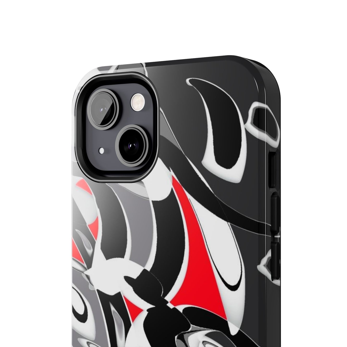 Phone Case - Calligraphy Design in Gray, White, and Red