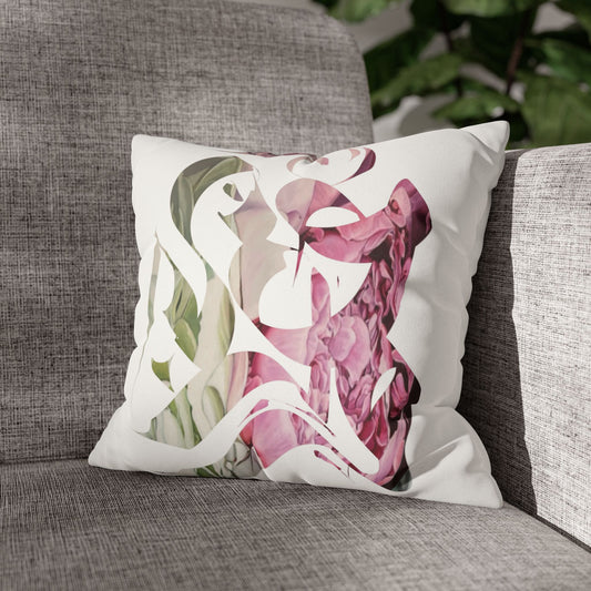 Square Pillowcase - Flora Persian Calligraphy Home Design Cushion