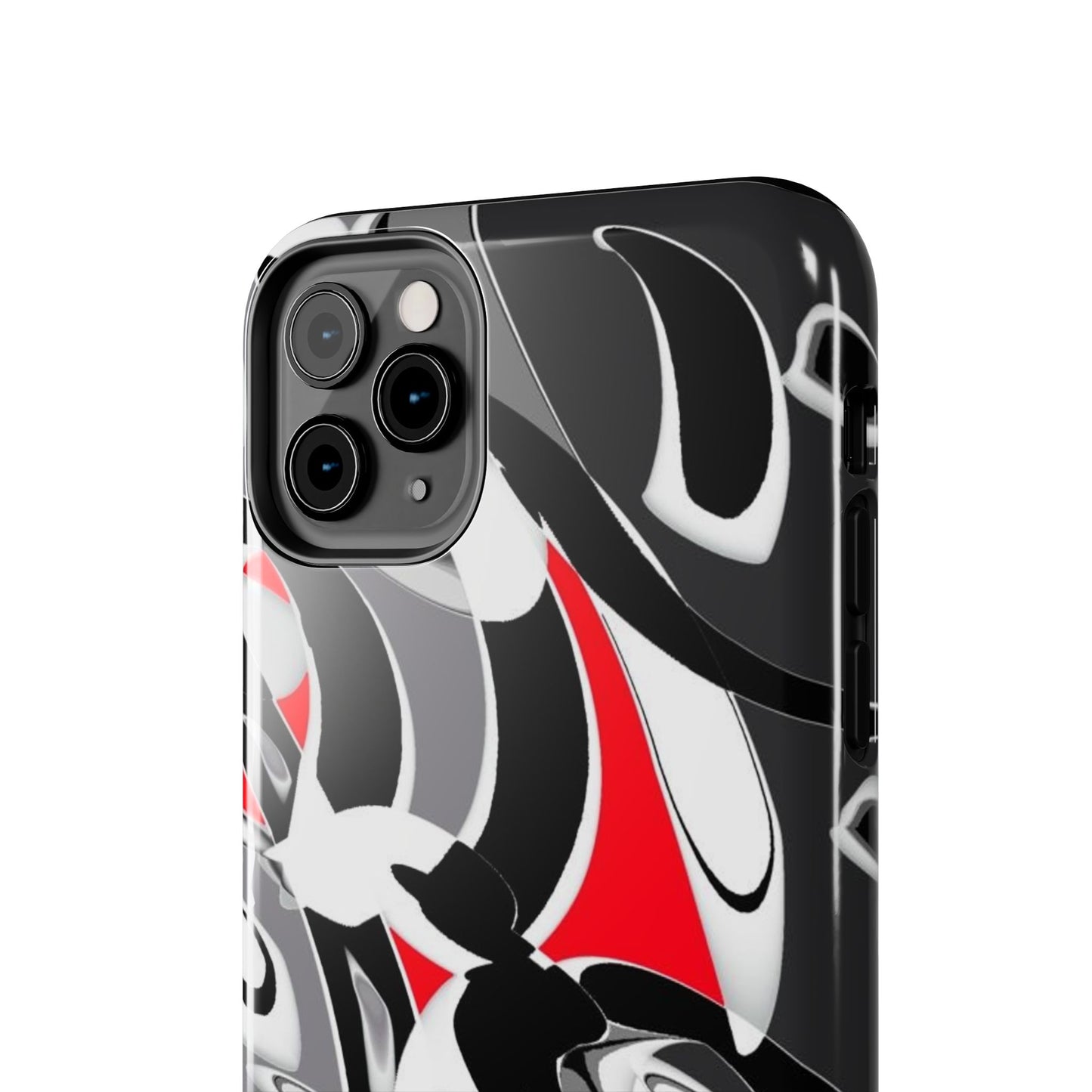Phone Case - Calligraphy Design in Gray, White, and Red
