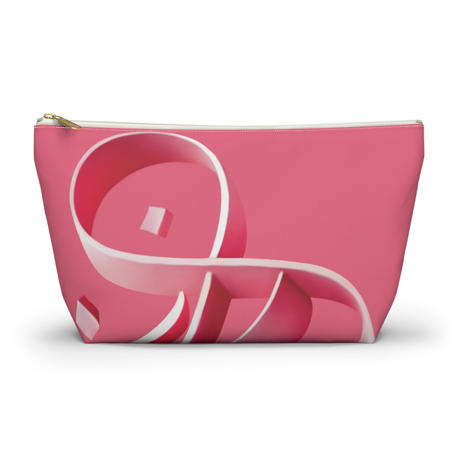 Pink ribbon Accessory Pouch w T-bottom