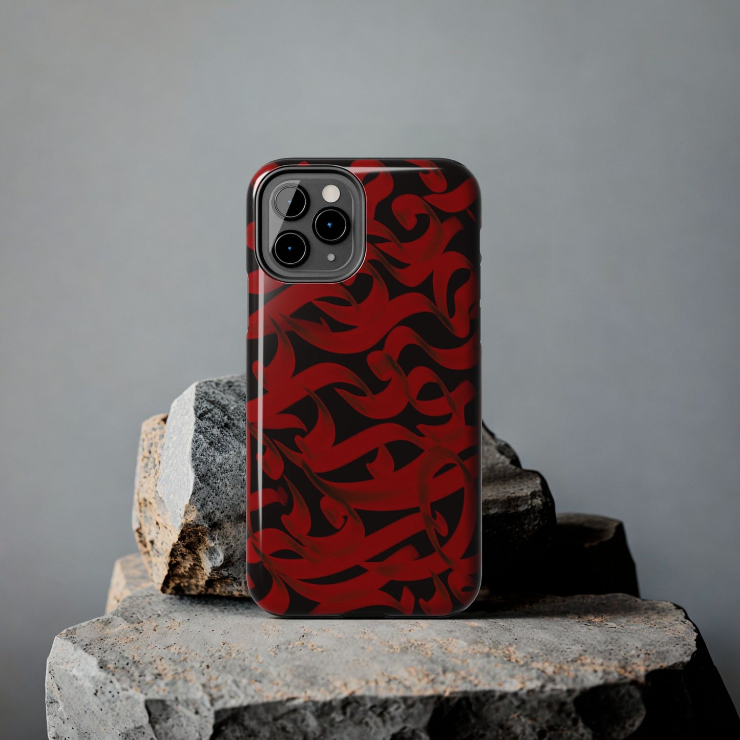 Phone Case Bold Red Persian Calligraphy Design