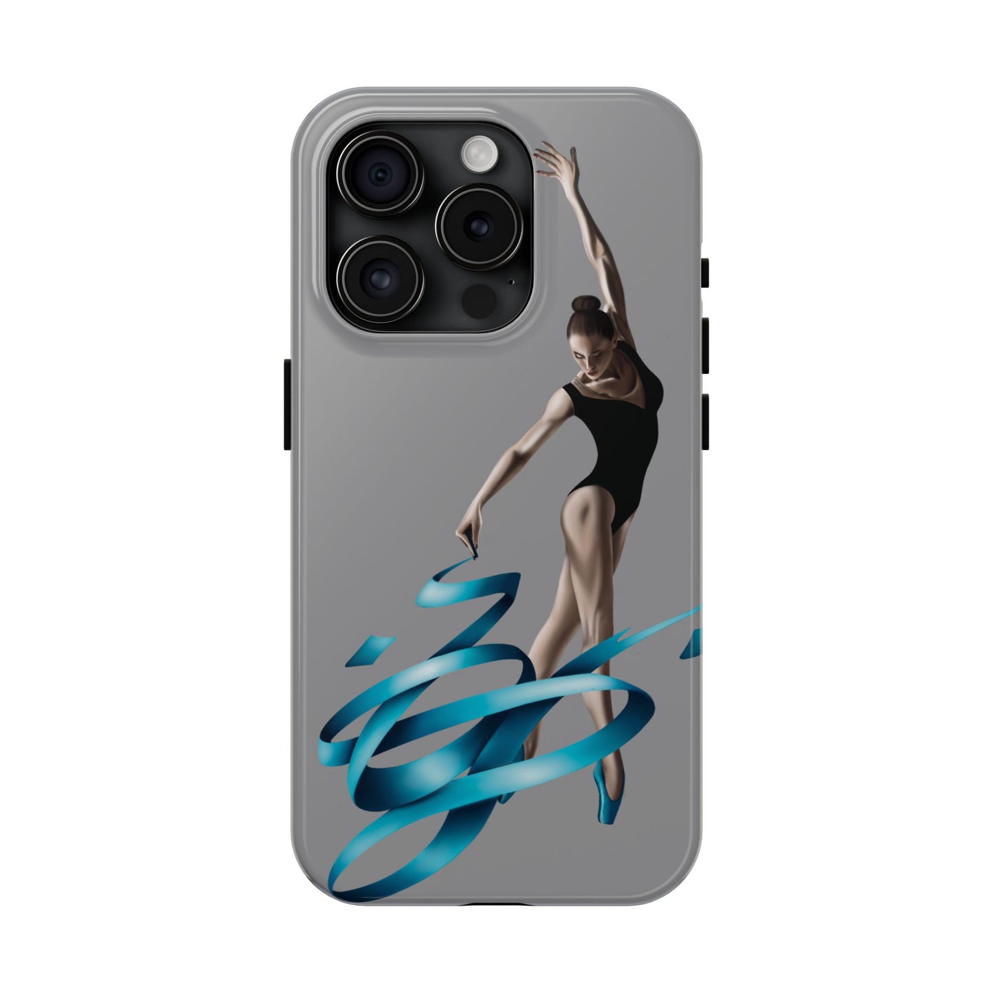 Phone Case - Ballerina with Blue Ribbon Persian Calligraphy Design in Grey