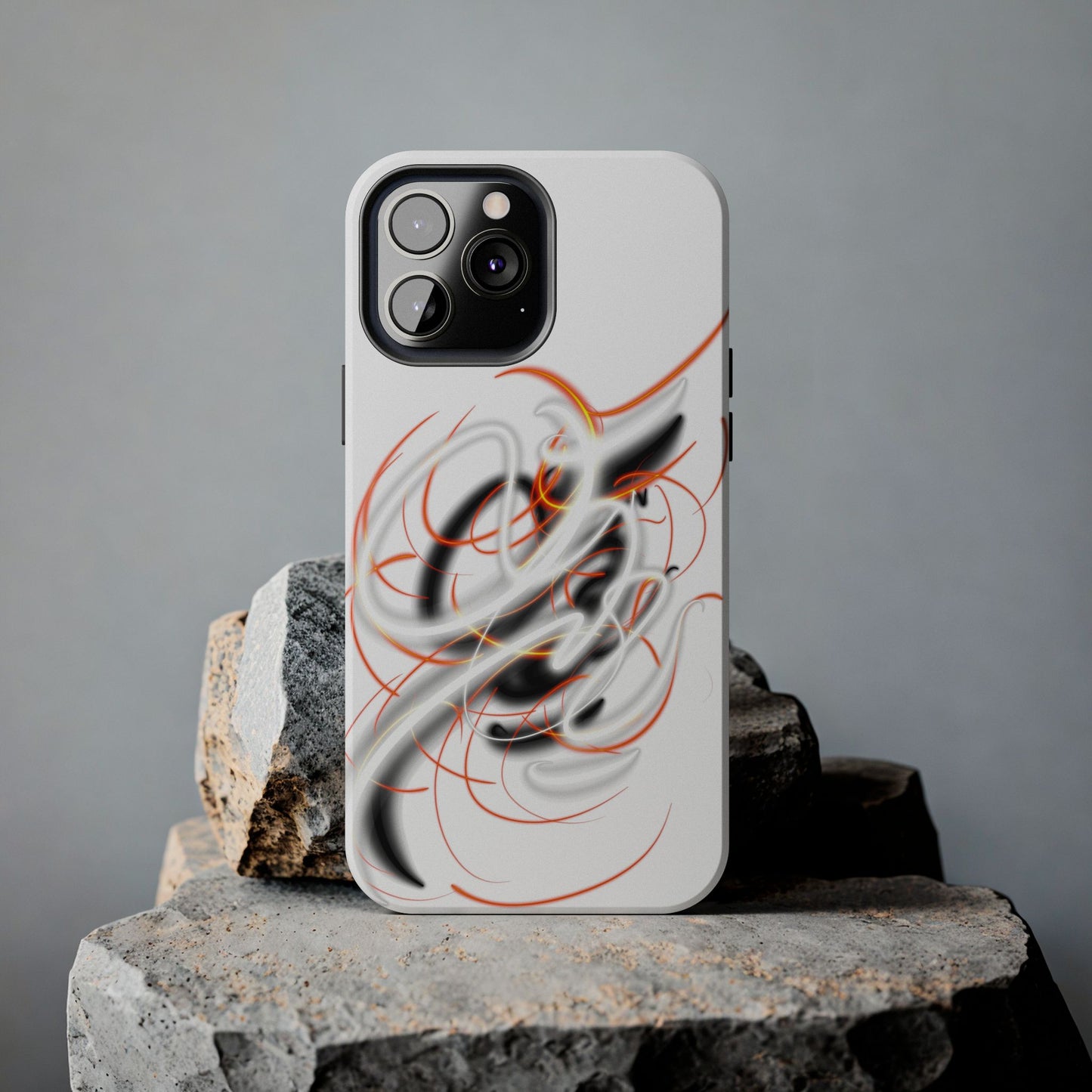 Phone Case Electric Persian Calligraphy Design in Grey