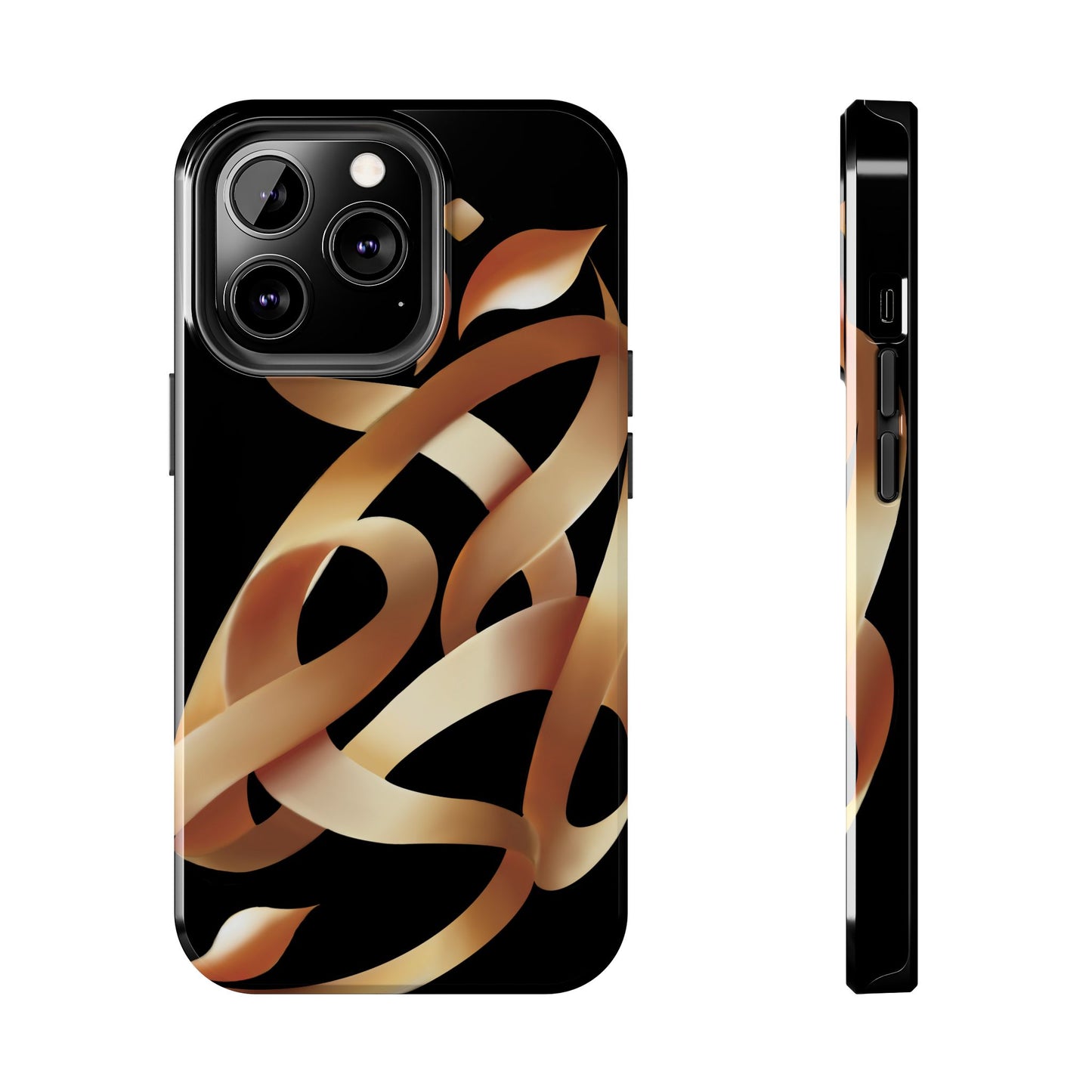 Gold Ribbon Phone Case Persian Calligraphy Modern Handwriting