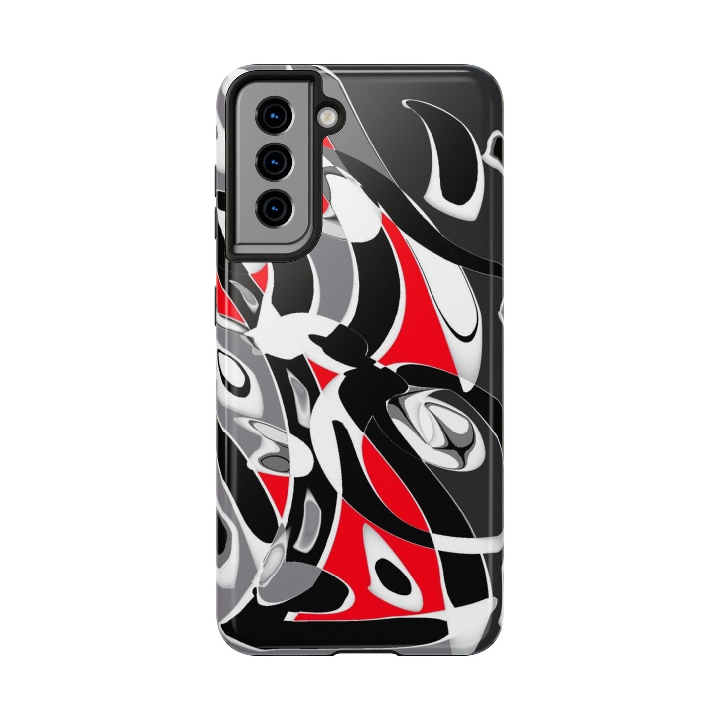 Phone Case - Calligraphy Design in Gray, White, and Red