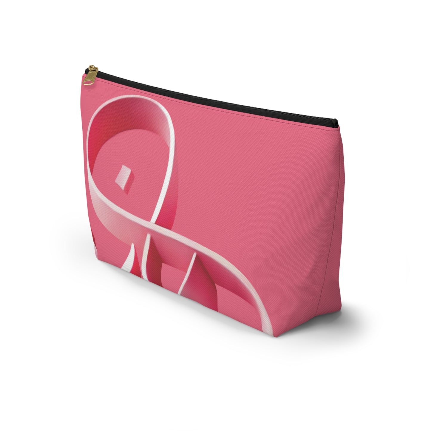 Pink ribbon Accessory Pouch w T-bottom