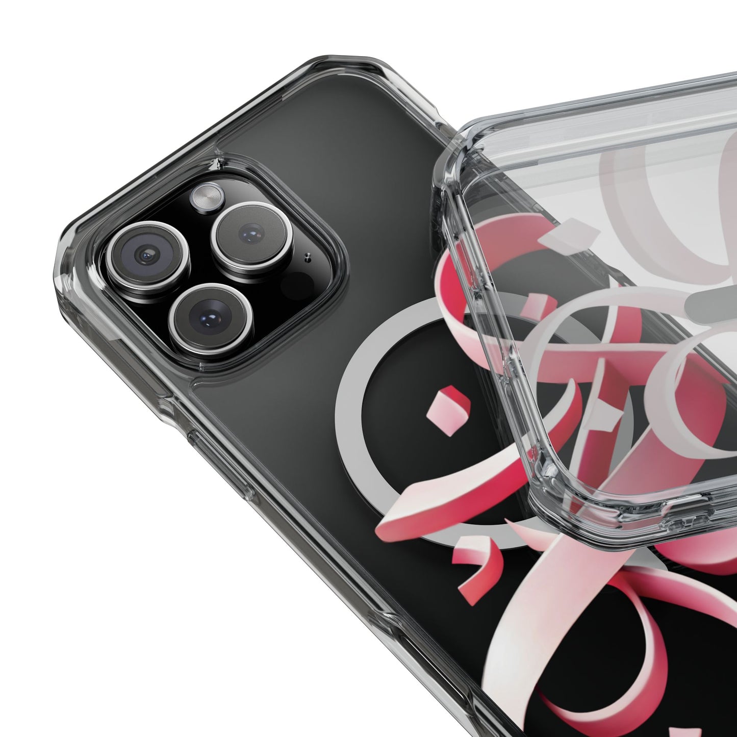 Phone Case - Pink Ribbon Persian Calligraphy Design - Magnetic Case