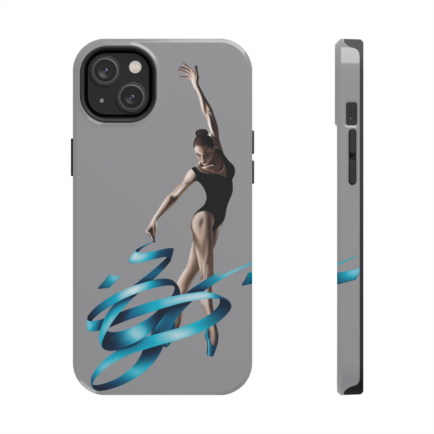 Phone Case - Ballerina with Blue Ribbon Persian Calligraphy Design in Grey