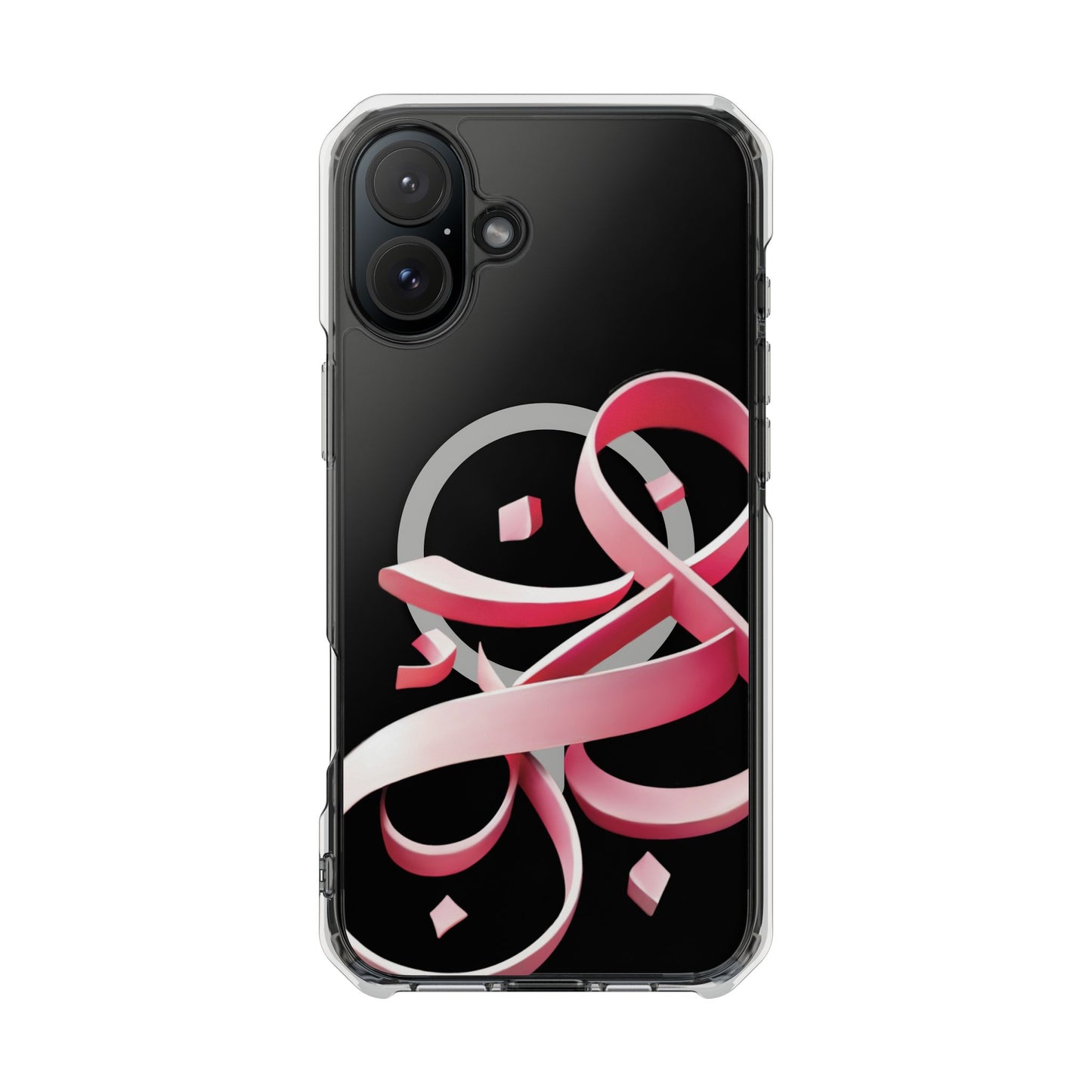 Phone Case - Pink Ribbon Persian Calligraphy Design - Magnetic Case