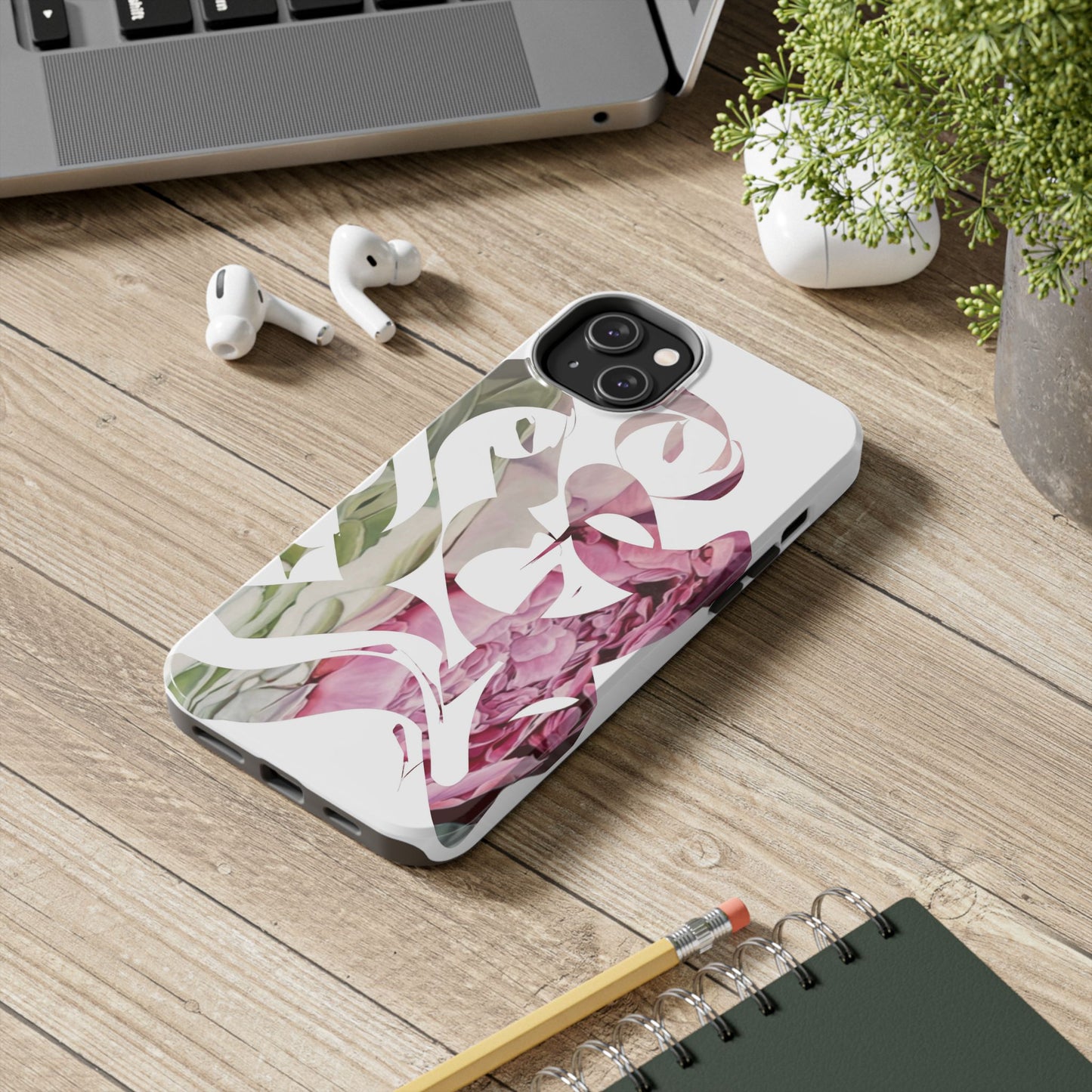 Phone Case - Garden Persian Calligraphy Design in Grey