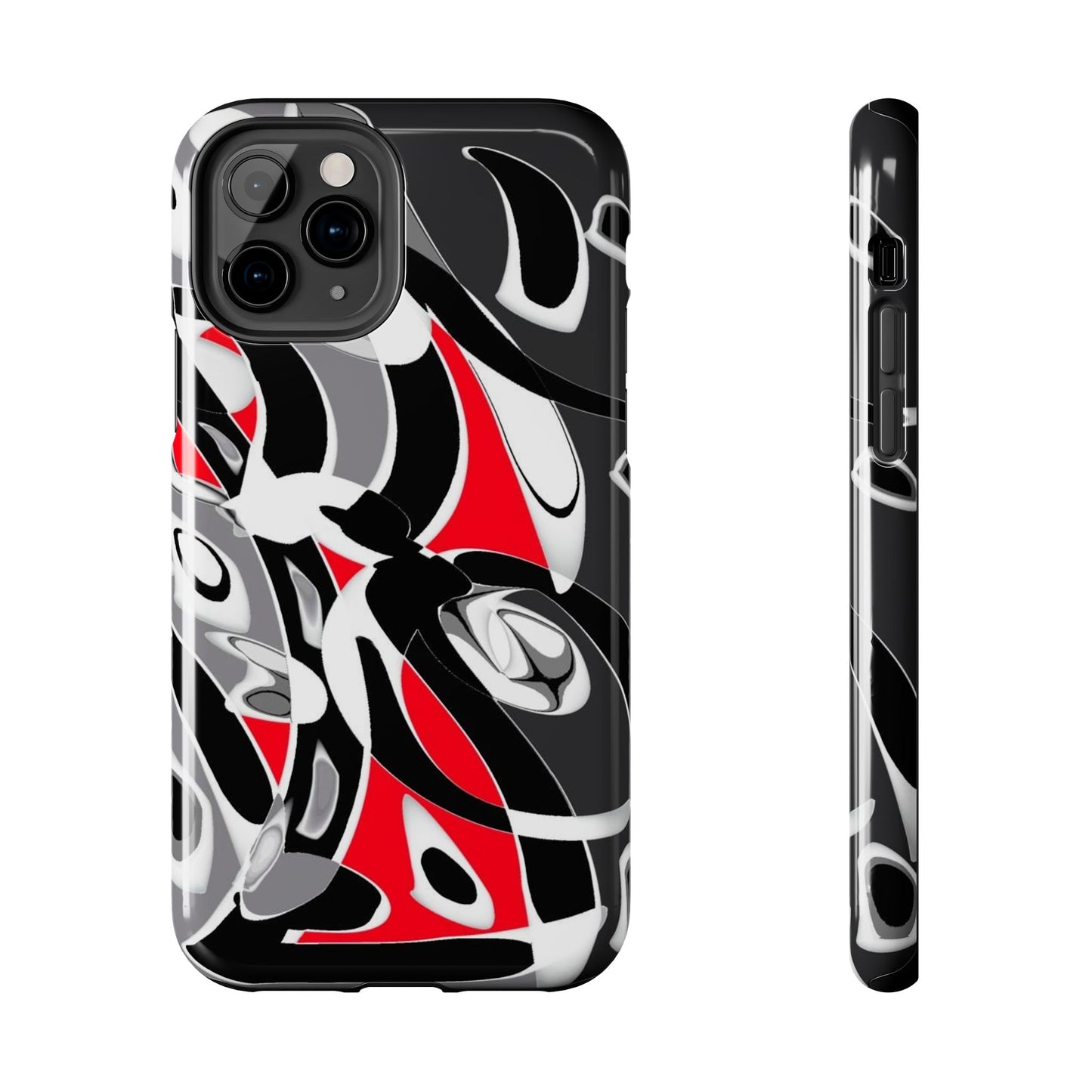 Phone Case - Calligraphy Design in Gray, White, and Red