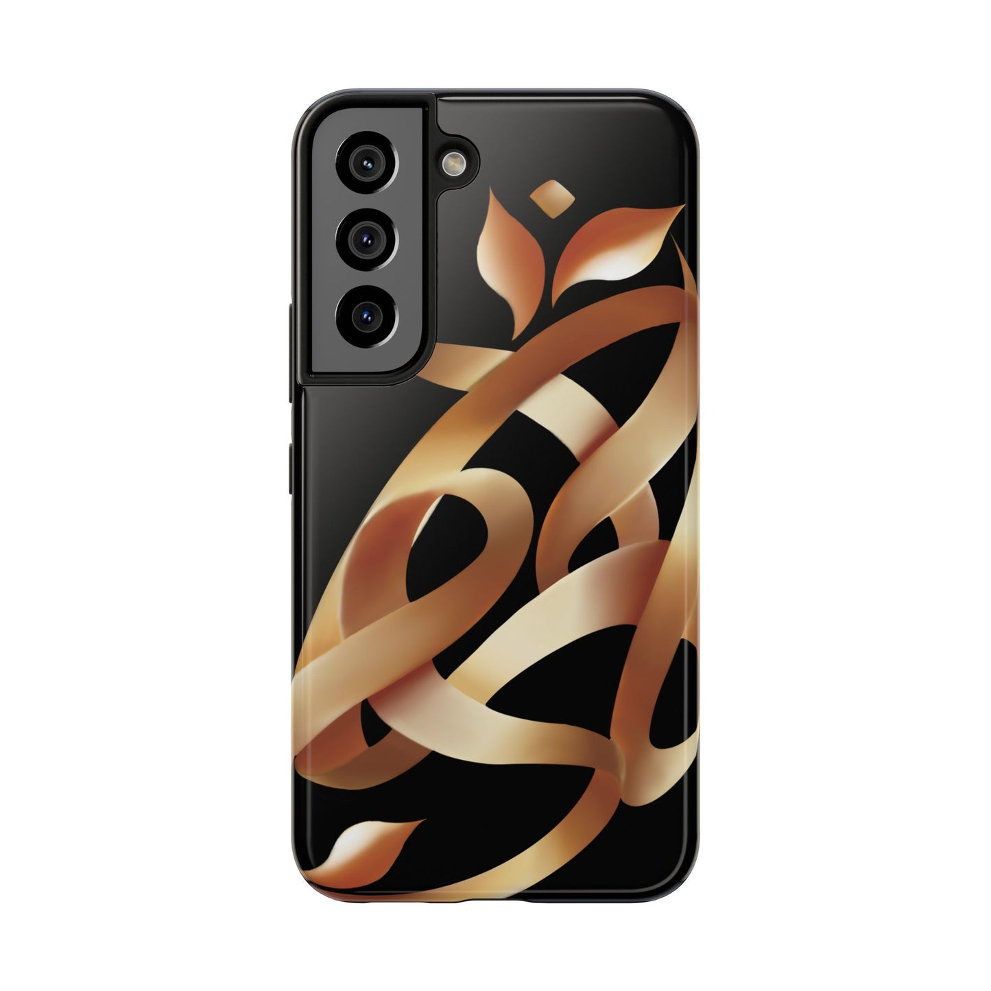 Gold Ribbon Phone Case Persian Calligraphy Modern Handwriting