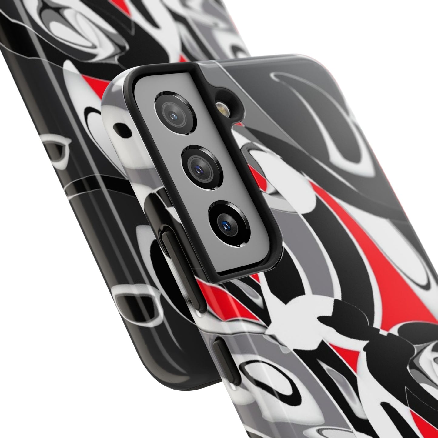Phone Case - Calligraphy Design in Gray, White, and Red