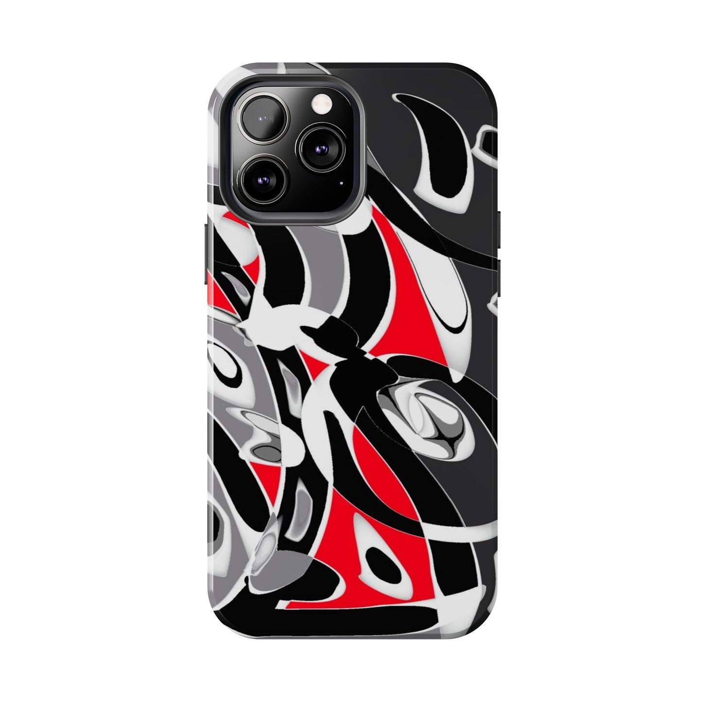 Phone Case - Calligraphy Design in Gray, White, and Red