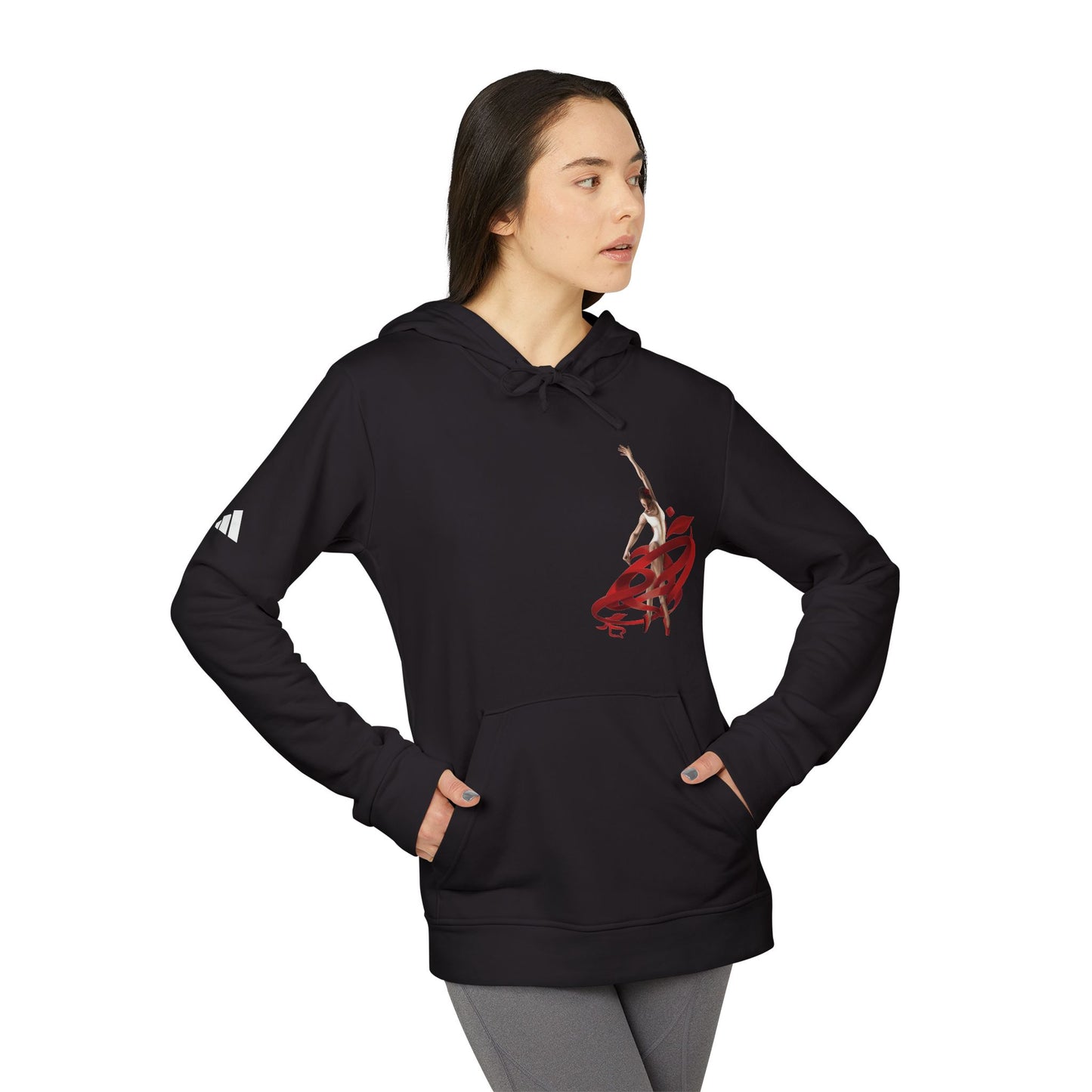 Kalli K X Adidas Unisex Fleece Hoodie- Ballerina and ribbon