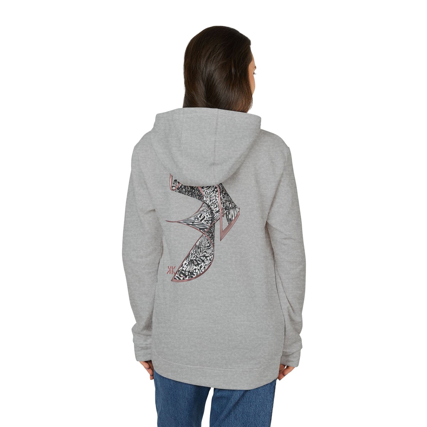 Kalli K X Adidas Unisex Fleece Hoodie- modern calligraphy.