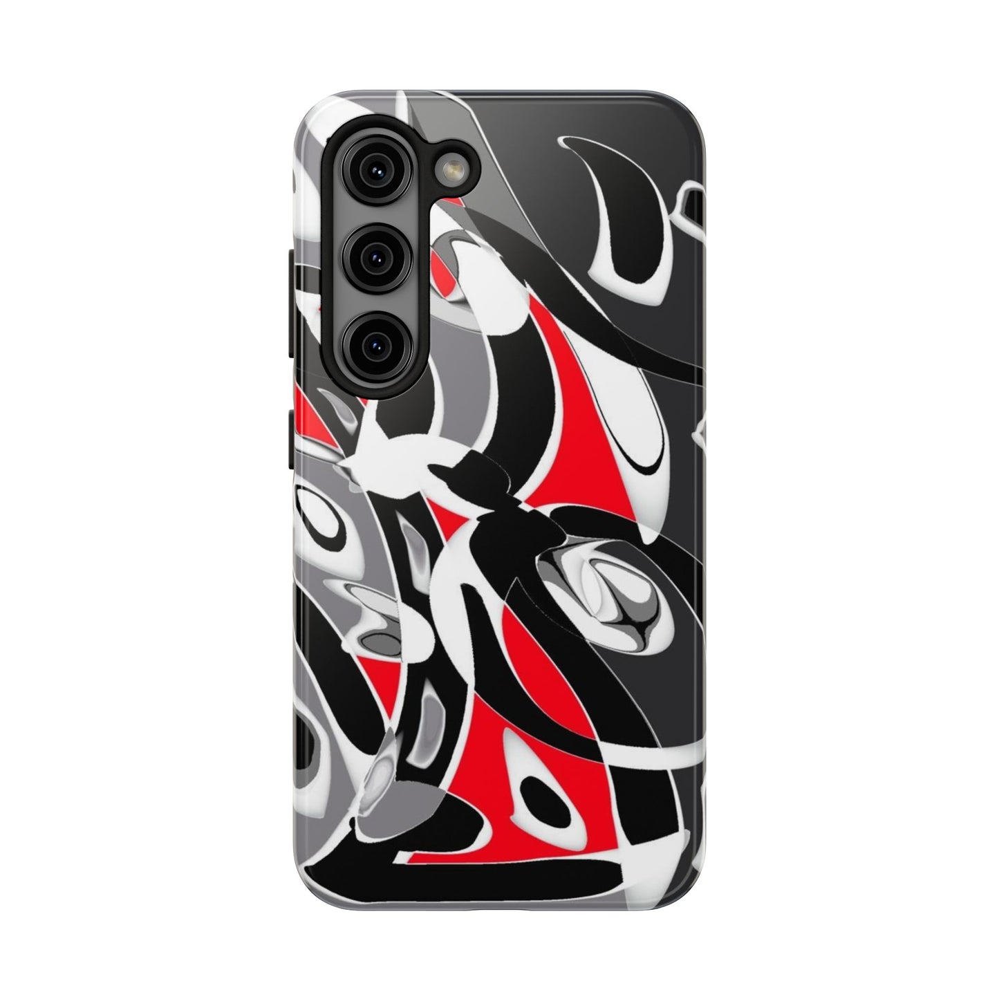Phone Case - Calligraphy Design in Gray, White, and Red