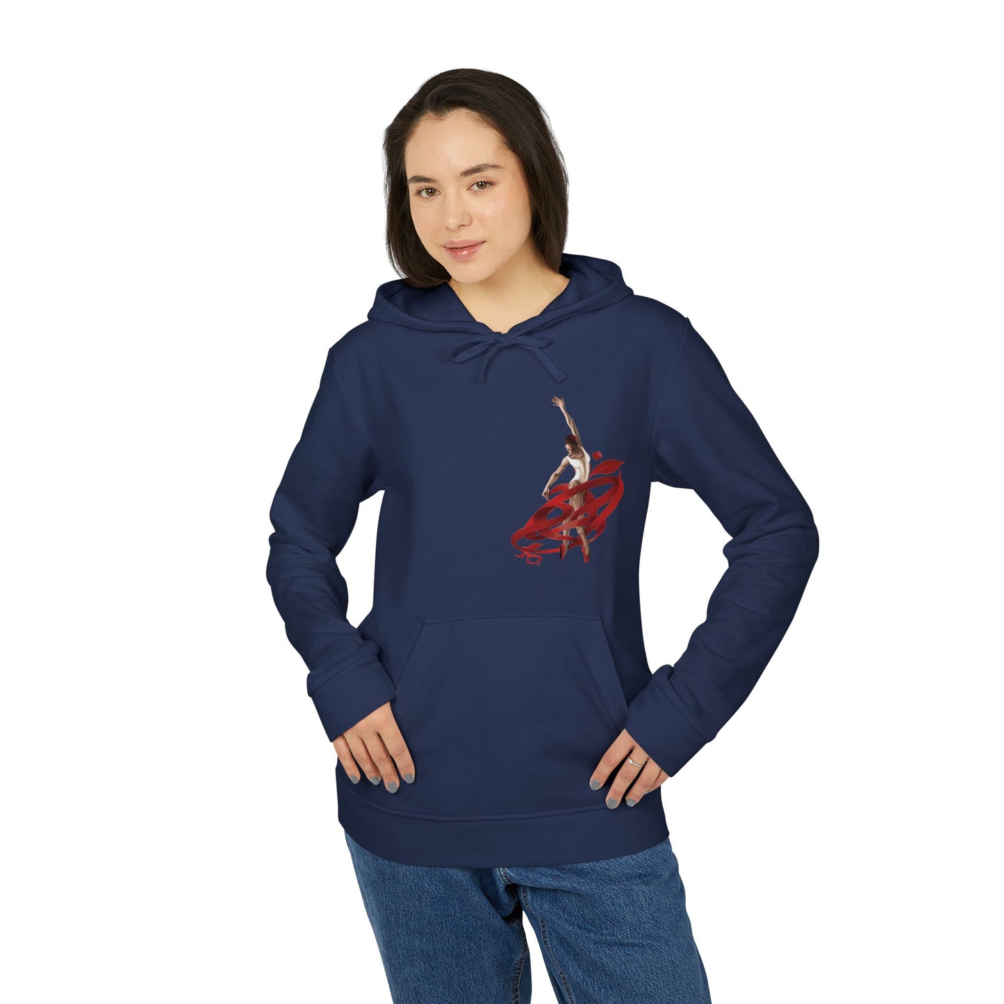 Kalli K X Adidas Unisex Fleece Hoodie- Ballerina and ribbon