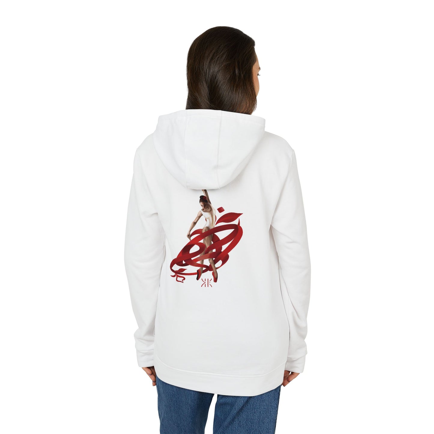 Kalli K X Adidas Unisex Fleece Hoodie- Ballerina and ribbon
