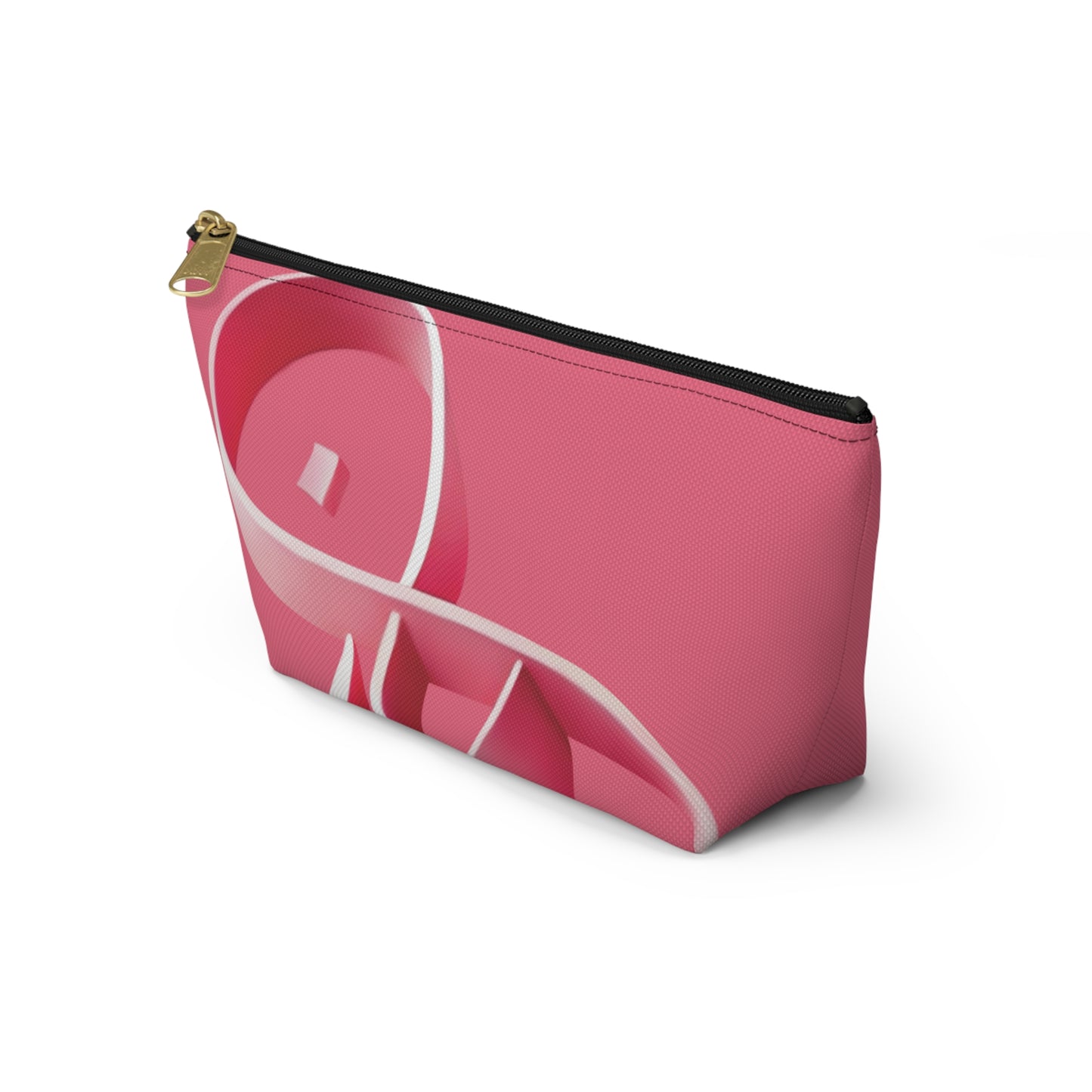 Pink ribbon Accessory Pouch w T-bottom