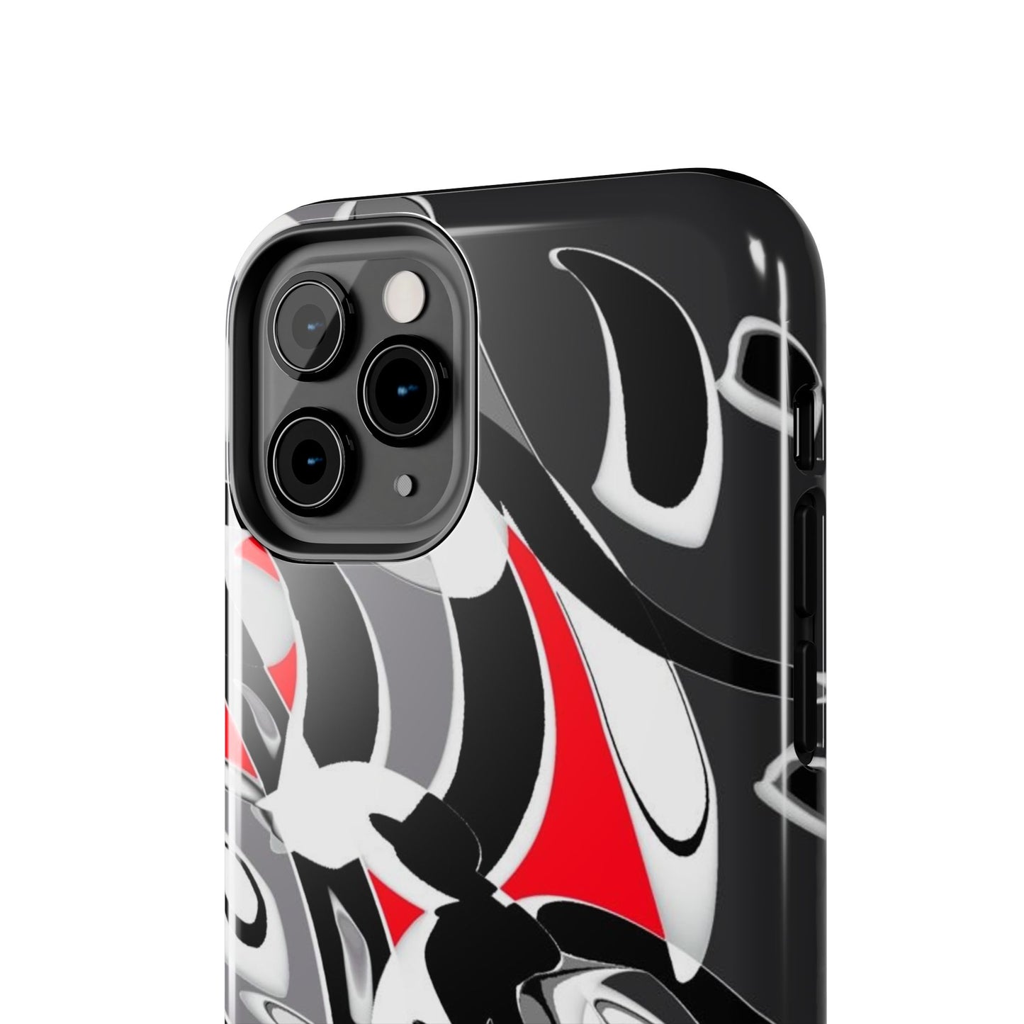 Phone Case - Calligraphy Design in Gray, White, and Red