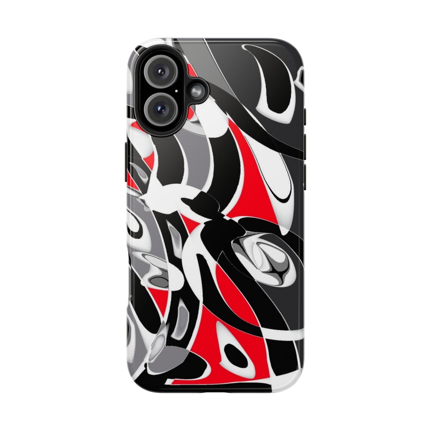 Phone Case - Calligraphy Design in Gray, White, and Red