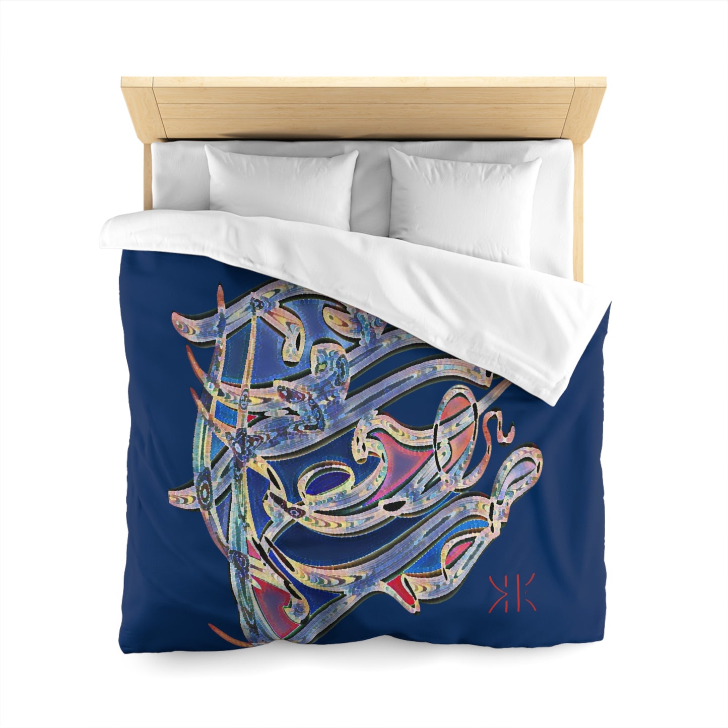 Kalli K Serenity Microfiber Duvet Cover – Elegant Modern Calligraphy design for your Bedrooms