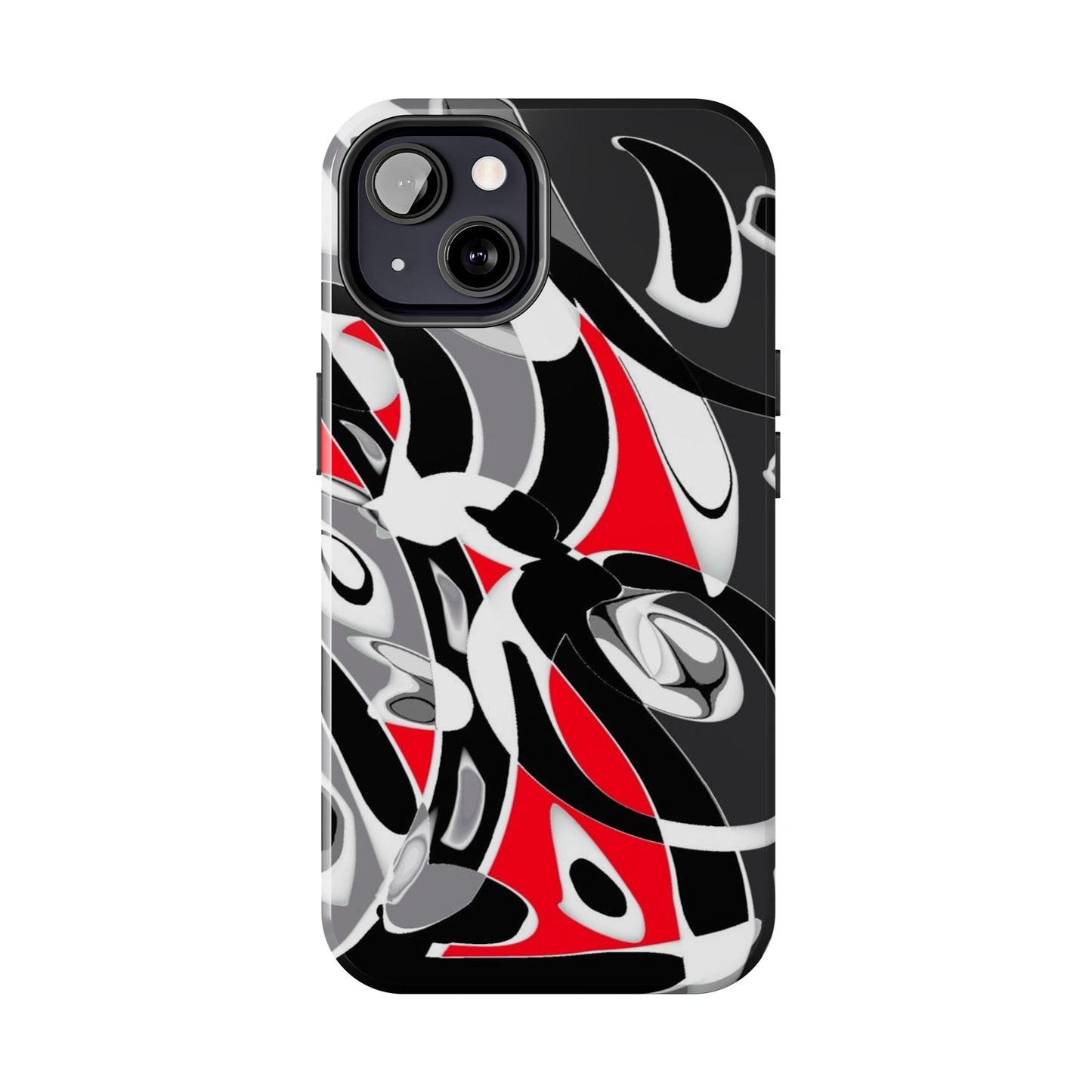 Phone Case - Calligraphy Design in Gray, White, and Red