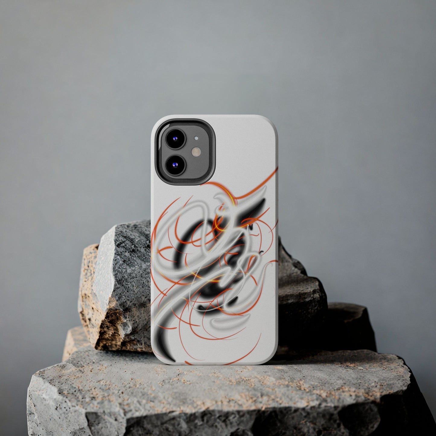 Phone Case Electric Persian Calligraphy Design in Grey