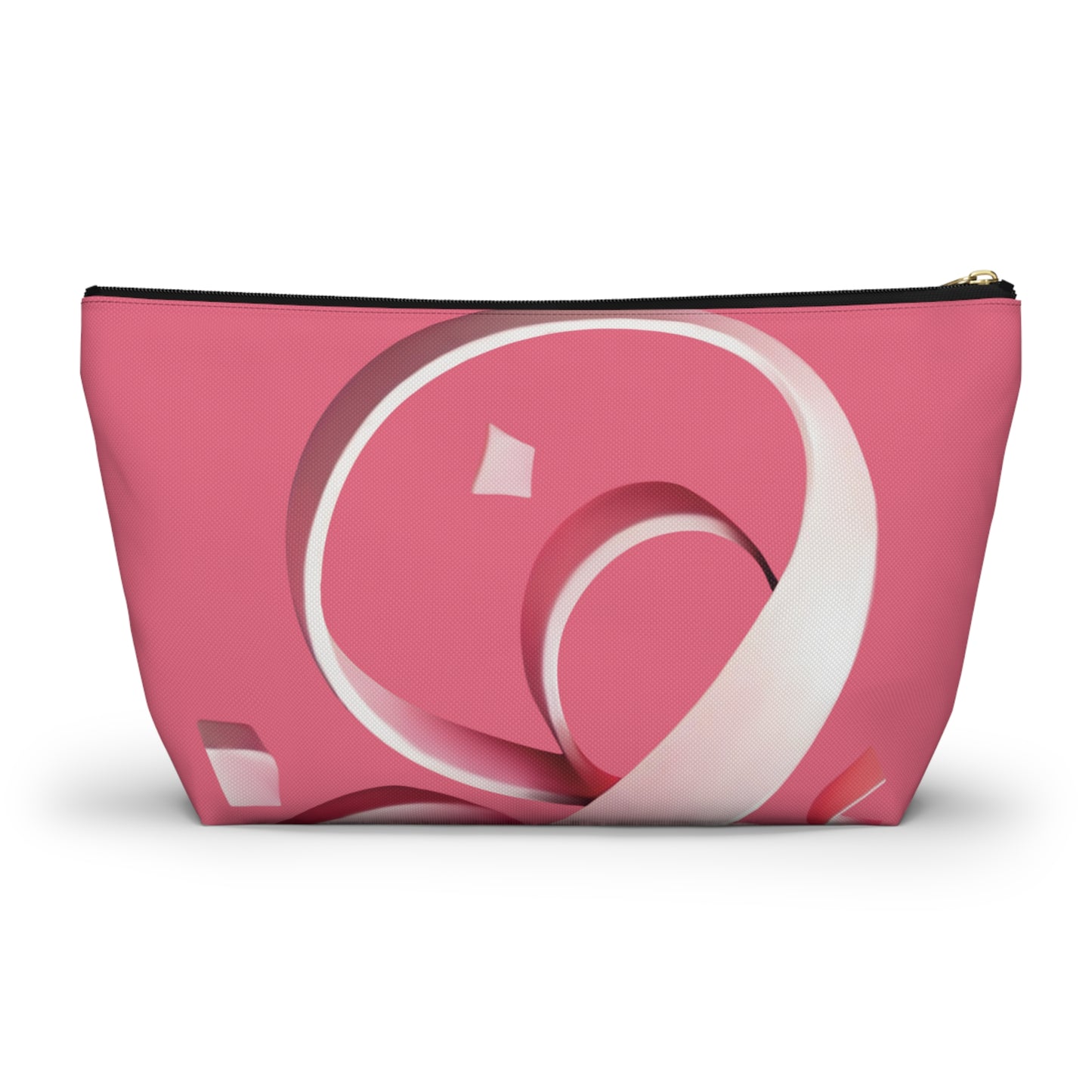 Pink ribbon Accessory Pouch w T-bottom