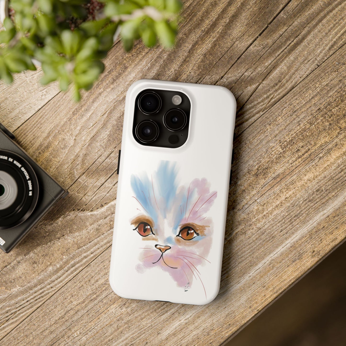 Cat Watercolour Tough Phone Case /