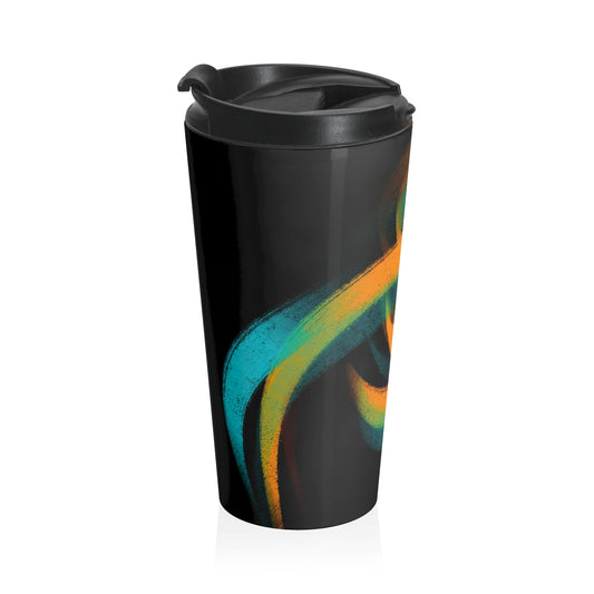 Chic Black Calligraphy Stainless Steel Travel Mug